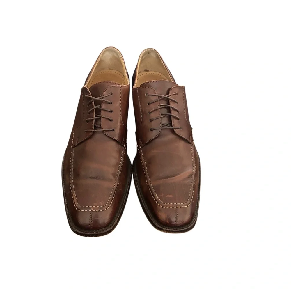 Cole Haan Men’s Brown Leather Apron Toe Derby Dress Shoes C07146 Size 9M